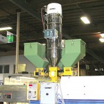 Three Color Feeders on injection molding machine
